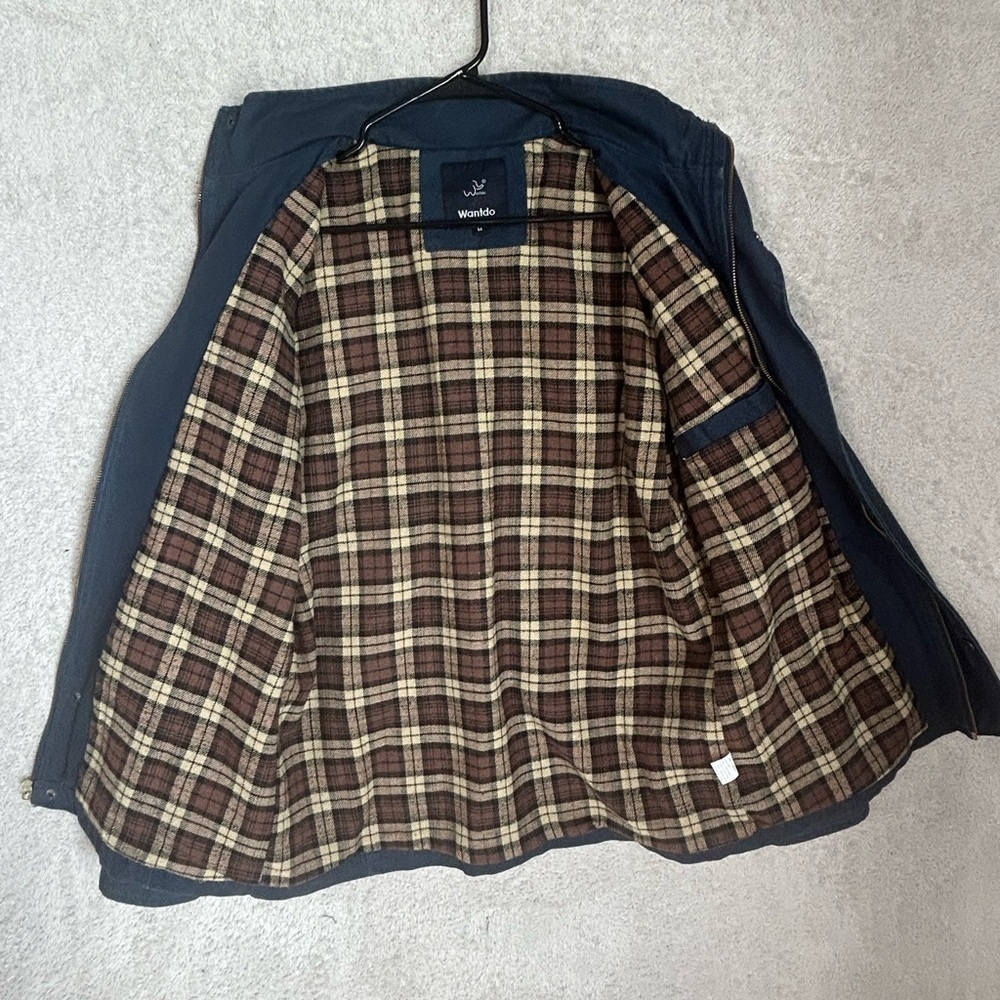 Wantdo Men's Heavy Casual Cotton Lined Jacket. Blue Size Medium. Preppy Casual - Picture 11 of 13